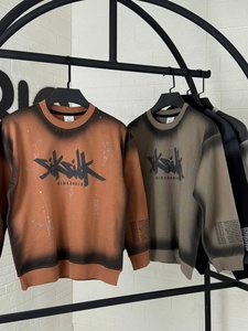 เสื้อสเวตเชิ้ตคอกลมแบบวินเทจคุณภาพสูงสั่งทำพิเศษ (OEM)  ย้อมสีแบบสเปรย์  ขอบไล่เฉดสีแบบแอร์บรัช - Product Image 3