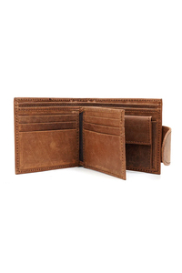 Excellent Men's Genuine Leather Slim <b>Wallets</b> Fold Closure <b>RFID</b> Blocking Zipper Closure Minimalist Design Vintage <b>Wallets</b> - Product Image 2