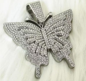 Butterfly Pendant with Moissanite Diamonds Iced Out <b>Jewelry</b> <b>Charm</b> Luxury Wholesale Pendant - Product Image 1