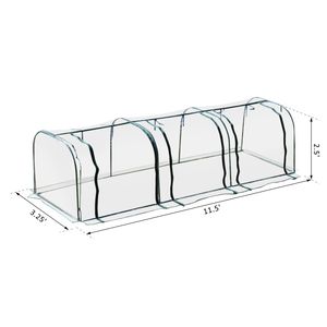 Portable 11.5 X3 X2.5 Tunneled Greenhouse with PVC Cover and Zippered Doors UV Water Protection Clear for <b>Agricultural</b> Use - Product Image 3