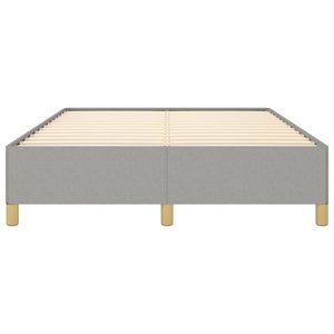 Cadre de lit en contreplaqué polyester gris clair rembourré, taille double, produit en bois d'ingénierie - Product Image 5