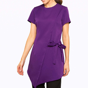 เสื้อคลุมสไตล์ทูนิคสำหรับร้านเสริมสวยผู้หญิง เสื้อทูนิคแฟนซีสำหรับช่างทำผม เสื้อทูนิคสวยงามพร้อมโลโก้ - Product Image 4