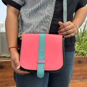 กระเป๋าสะพายข้างสำหรับผู้หญิงทำจากหนังชนเผ่ารีไซเคิลเป็นมิตรต่อสิ่งแวดล้อมกระเป๋าถือหนังสียั่งยืนคุณภาพสูง - Product Image 4