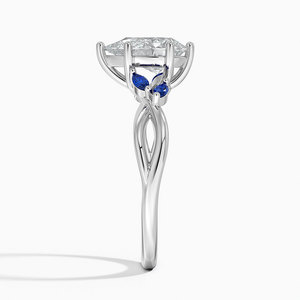 BOJ <b>Ring</b> 057 Pear Cut 925 <b>Silver</b> Willow <b>Ring</b> With Sapphire Accents Moissanite <b>Ring</b> GRA Certified 2ct D Wedding Anniversary Sale - Product Image 3