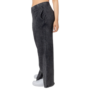 Pantalon de jogging évasé personnalisé pour femme, le plus vendu, en toile de printemps polyester/coton imperméable, taille mi-élastique, style streetwear - Product Image 4
