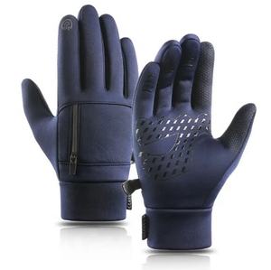 Guantes impermeables y cálidos para exteriores con cremallera y pantalla táctil para invierno, guantes antideslizantes para deportes al aire libre, guantes de esquí de invierno - Product Image 2