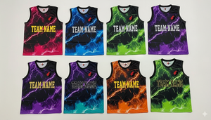 Maillot de basket personnalisé respirant à séchage rapide, imprimé par sublimation, tenue de sport d'équipe sans manches pour l'entraînement - Product Image 5