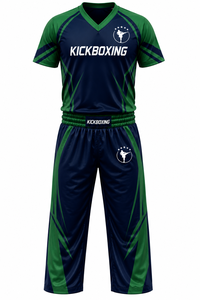 Conjunto de Uniforme de Kickboxing Personalizado en Verde Marino, de Algodón, con Relieve, Unisex, para Entrenamiento de Artes Marciales, de Secado Rápido y Transpirable, OEM ODM - Product Image 1
