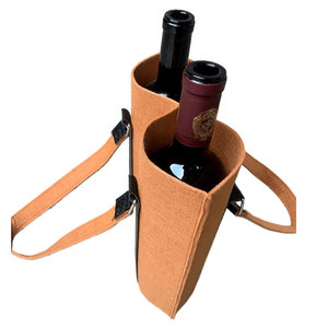 Porta Botellas de Vino Salva de Cuero Repujado, Color Marrón, 140g, para una Sola Botella, con Asa, Portátil, para Viaje - Product Image 3