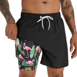 5 Inch Inseam Men's Solid Color Breathable Quick Dry Gym Workout Shorts Double <b>Layer</b> Mesh Design Custom Drawstring Closure - Product Image 5