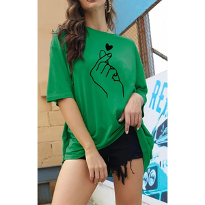 T-shirt décontracté surdimensionné imprimé numériquement pour femme, tendance 2026, avec logo personnalisé à faible MOQ, t-shirts respirants pour femme en promotion - Product Image 1