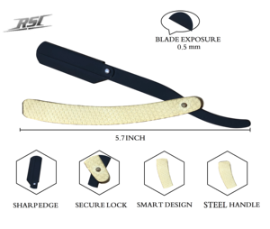 Manufacturer of Custom Logo Stainless Steel Barber Folding <b>Razor</b> for Face & Body Use Single Blade Lightweight 43g - Product Image 6