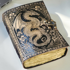 Handmade Leather Dragon <b>Journal</b> Hardcover Embossed Grimoire Genuine Leather Notebook Vintage <b>Writing</b> Diary Gift - Product Image 5