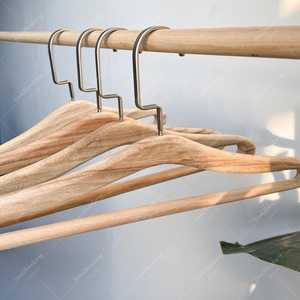 Khadim Handicrafts <b>Wooden</b> Clothing Organizer Stainless Steel <b>Hooks</b> Non-Slip Modern Design Flexible <b>Coats</b>/Shirts Single Wardrobe - Product Image 3