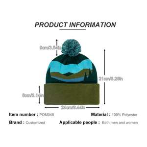 Gorro de Punto sin Puño con Estampado Completo para Adultos, Casual, para Viajes al Aire Libre, Bordado 3D, Gorro de Invierno para Hombre, Jacquard - Product Image 4