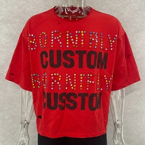 Camiseta Formal Oversize de Poliéster 100% Personalizada 2026 con Estampado DTG, Estilo Boxy, Efecto Desgastado con Piedras Preciosas, de Secado Rápido y Ecológica - Product Image 2