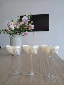 Verre à vin artisanal écologique en coquillages, tasse décorative en coquillage naturel pour fournitures de fête de mariage sur la plage, vente en gros - Product Image 4