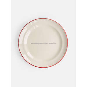 Assiette de service ronde de 10 pouces, fournitures de restauration, plat en émail et assiettes, réutilisable, écologique, service de nourriture, fournisseur d'assiettes en métal personnalisées - Product Image 4