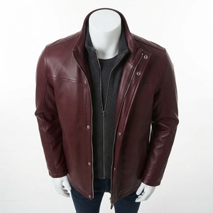 Chaqueta de Cuero para Hombre, Impermeable, Cortavientos, Transpirable, Lisa, con Cierre, Estilo Urbano, Personalizable - Product Image 3