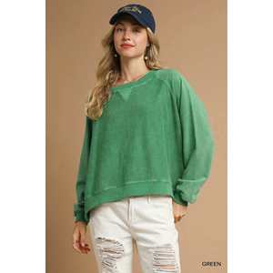 Umgee Sweat à capuche pour femme Mineral Wash French Terry Sweatshirt - Product Image 4