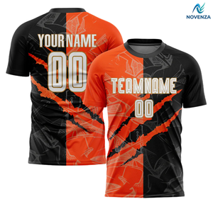 เสื้อฟุตบอลแบบครึ่งแขนลายกราฟฟิตีสีน้ำเงินรอยัลแบบซับลิเมชั่น - Product Image 6