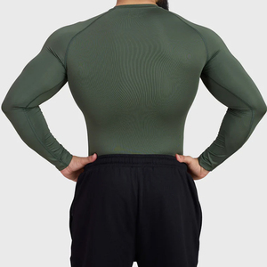 T-shirt de compression solide de haute qualité pour la course, col rond, pour la musculation, avec logo personnalisé, respirant et écologique - Product Image 6