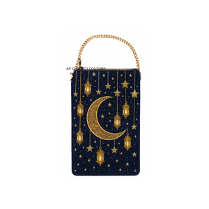 Sac de téléphone à motif étoile perlé et appliqué, style couture, avec fonction portefeuille, fait main et personnalisé - Product Image 2