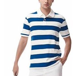 Camisa de Golf a Rayas para Hombre, 95% Poliéster, 5% Elastano, Manga Corta, Ligera, de Secado Rápido, Absorbe la Humedad, para Verano - Product Image 3