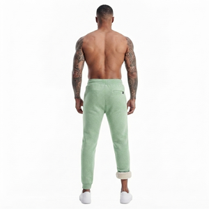 DROGEN EXPORT Mens Lightweight Fleece Lined <b>Linen</b>/Cotton Drawstring Anti-Pilling Spring Warm Jogger Pants Casual Trousers - Product Image 2