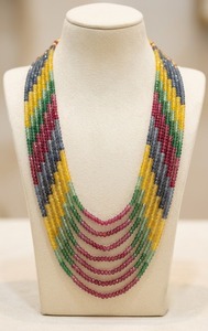 Collar de Lujo de 7 Capas con Cuentas de Jade Multicolor de 4mm, Chapado en Oro, Joyería de Moda para Mujer, Hecho a Mano, para Bodas y Fiestas - Product Image 5