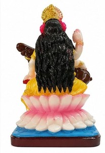 Estatua de la Diosa Saraswati de Mármol Tradicional Hecha a Mano, Figura Religiosa Sentada sobre un Loto, Decoración para el Hogar u Oficina para Diwali - Product Image 6
