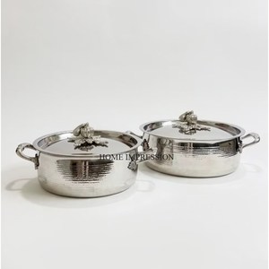 Silver Shiny Polished Hand Hammered Stainless Steel Golden Pumpkin Lids Home Hotel Kitchenware Luxury Ruffoni Casseroles Supply - Product Image 6