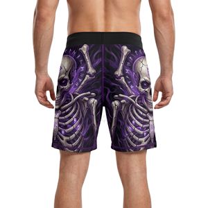กางเกงขาสั้น MMA สีม่วงลายโครงกระดูก ผ้าเนื้อหนาพิเศษสำหรับออกกำลังกายสำหรับผู้ชาย - Product Image 2