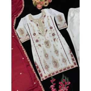 Bordado pesado trabajo vestidos de noche desgaste del Partido parte superior inferior Dupatta - Product Image 6