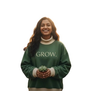 Sudadera de Forro Polar con Cuello Alto y Letras Griegas, Talla Grande, para Mujer, Invierno, de Alta Calidad, con Logotipo Personalizado al por Mayor - Product Image 2