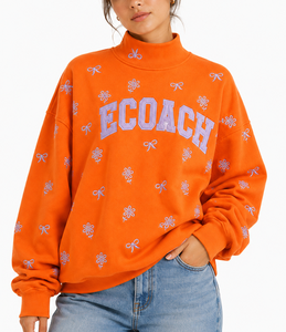 Women's Premium Oversized Mock Neck Sweatshirt <b>Drop</b> Shoulder 100% Cotton Custom Logo Streetwear OEM ODM - Product Image 1