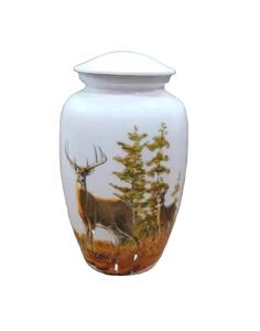 ป่าบังเหียนกวางเคลือบพิมพ์อลูมิเนียมโกศออกแบบที่ขายดีที่สุดโกศศพขี้เถ้าโกศ - Product Image 1