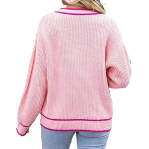 Soft Pink Spring <b>Cardigan</b> Sweater Custom Colours Embroidered Button Detail Casual Sorority Fraternity College Varsity - Product Image 2
