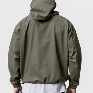 Hot Sale Custom Logo Fashion Windbreaker <b>Jacket</b> for <b>Men</b> Women <b>Long</b> Winter Season Breathable Canvas Hooded Collar Running Style - Product Image 3