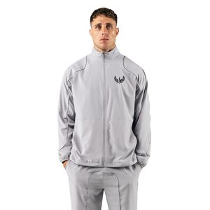 Men's Light Gray Full Zip Training Jacket Lightweight Athletic Sportswear Warm Up Top Long Sleeve Fitness Activewear Outerwear - Product Image 1