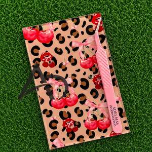 Support en acrylique personnalisé pour extensions de cils avec motif léopard, nœud cerise et aimant pour pinces à cils, marque privée - Product Image 2