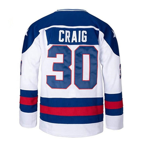Maillot de hockey sur glace USA pour homme, col en V, manches longues, broderie en twill, polyester respirant, coupe classique pour adulte - Product Image 5