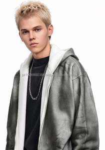 Sudadera con Capucha para Hombre, Estampado Degradado Intenso, Estilo Holgado, Vintage Americano, Estilo Otoñal, Bordado Personalizado, Marca, para Parejas - Product Image 4