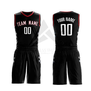 Ensemble d'uniformes de basketball personnalisés, maillot sans manches noir avec short, impression sublimée, nom de l'équipe 00, coupe athlétique respirante - Product Image 1