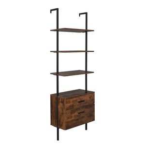 Libreria Industriale Vintage Nera con Cassetti in Legno e Struttura in Acciaio Opaco - Product Image 2