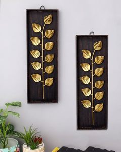 Metal Paan <b>Leaf</b> <b>Wall</b> Hanging Iron Decorative <b>Wall</b> Art with Black Box Frame Home <b>Decor</b> for Living Room Bedroom Hallway Office - Product Image 5