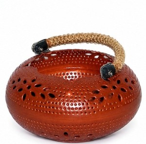 Porte-bougie votif suspendu marocain en fer bronze vintage moderne fantaisie luxueux unique petit pour la décoration de la maison, des fêtes et des mariages - Product Image 2
