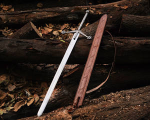 Espada Vikinga Antigua Hecha a Mano al por Mayor 2024 con Mango Cómodo, Espada de Caza Personalizada para Exteriores con Funda de Cuero - Product Image 1
