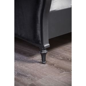 Splendido Set Camera da Letto 3 Pezzi King Size con Gambe in Legno HB Imbottite in Tessuto Nero e Comodini Accattivanti per l'Arredamento della Tua Camera - Product Image 6