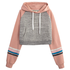 Sudadera corta con capucha y cordón para mujer, sudadera con capucha de manga larga, sudadera corta para mujer - Product Image 1
